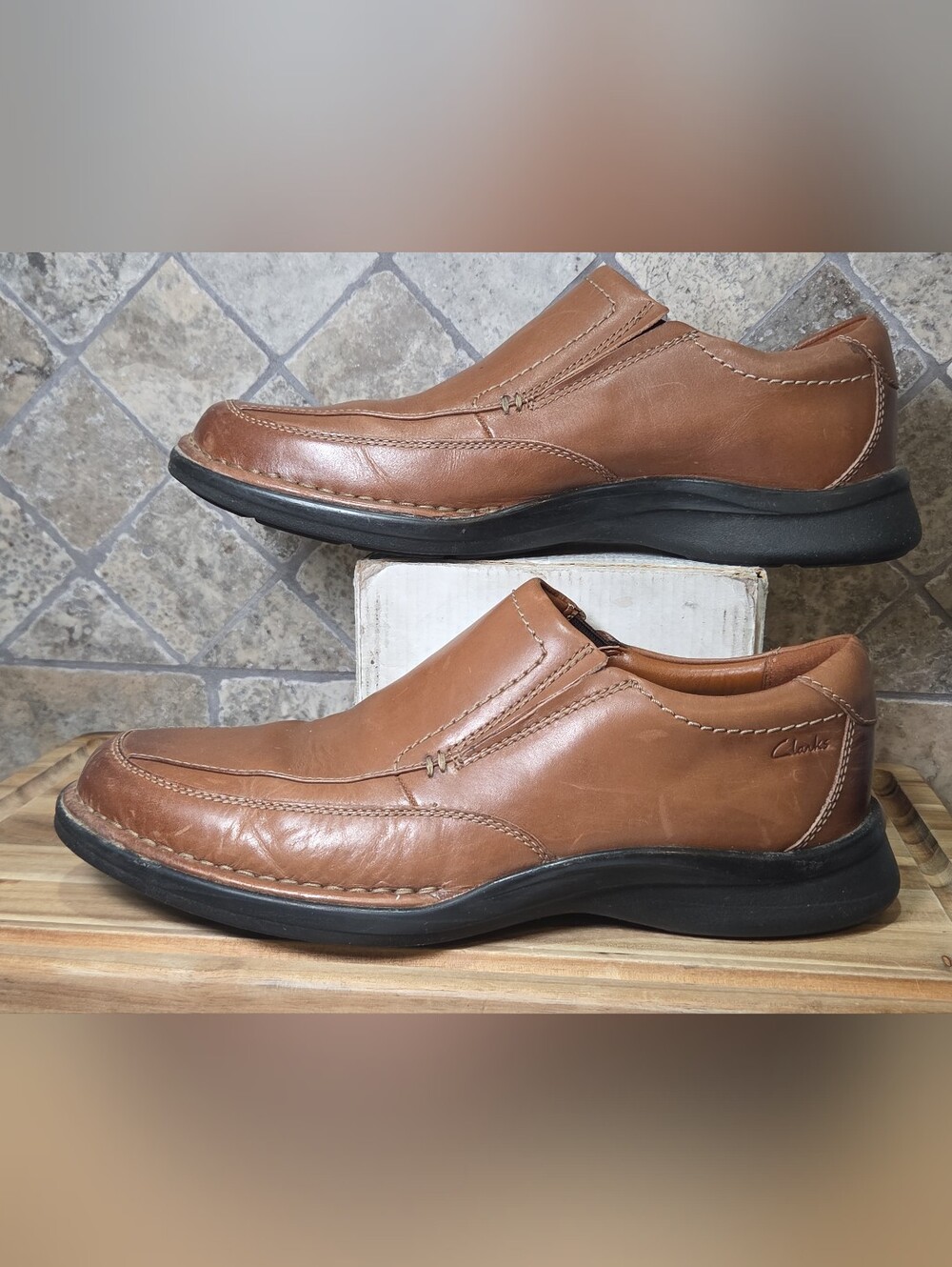 Clarks Men's Kempton Free Loafer, Brown Leather 10 M US